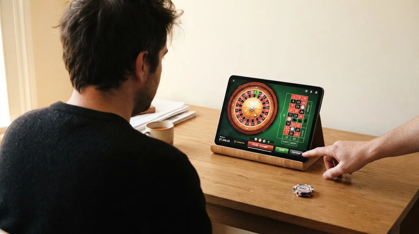 Ranking dziesięciu kart operatorów online ułożonych od najwyżej do najniżej ocenionego na ekranie tabletu.